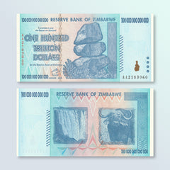 Zimbabwe 100 Trillion Dollars, 2008, B182a, P91, UNC