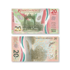Mexico 20 Pesos, 2022 Commemorative, B726f, UNC - Robert's World Money - World Banknotes