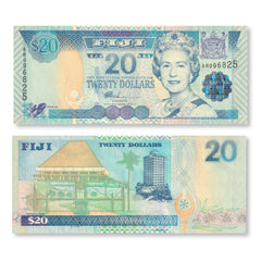 Fiji 20 Dollars, 2002, B518a, P107a, UNC - Robert's World Money - World Banknotes