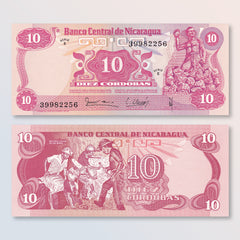 Nicaragua 10 Córdobas, 1979, B428a, P134, UNC - Robert's World Money - World Banknotes