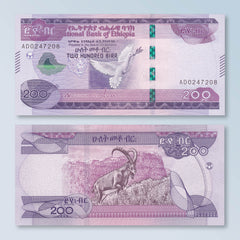 Ethiopia 200 Birr, 2012/2020, B338a, UNC - Robert's World Money - World Banknotes